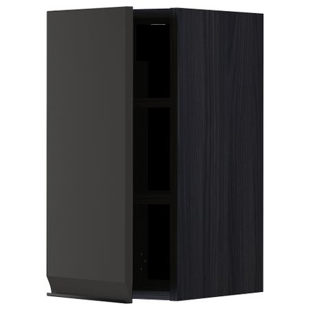 Навесной шкаф с полками, черный, Upplöv матовый антрацит, 30x60 см IKEA METOD МЕТОД 294.954.68