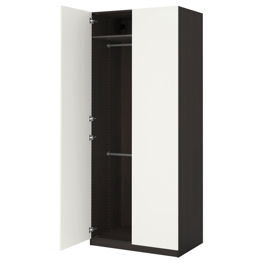 Гардероб ПАКС, черно-коричневый, Танем белый (100x60x236 см) - фото 1