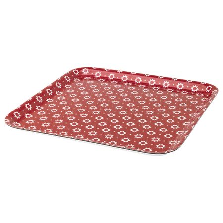 Поднос ВИНТЕР 2015, красный, с рисунком (33x33 см)