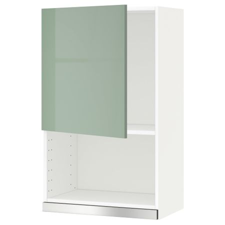 Навесной шкаф для СВЧ-печи МЕТОД, белый, Калларп светло-зеленый
