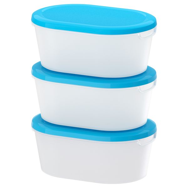 Контейнер ЙЭМКА, прозрачный белый, синий (20x14x8 см) - фото 1