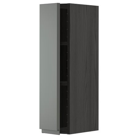 Навесной шкаф с полками, черный, Voxtorp темно-серый, 20x80 см IKEA METOD МЕТОД 594.566.77