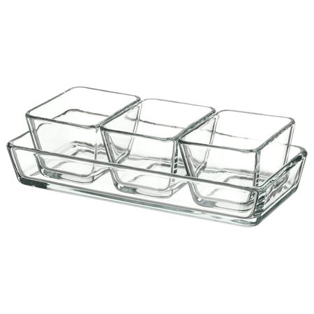 Форма-блюдо для духовки, 4 шт, прозрачное стекло IKEA MIXTUR МИКСТУР 403.721.59