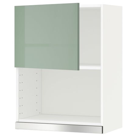 Навесной шкаф для СВЧ-печи МЕТОД, белый, Калларп светло-зеленый