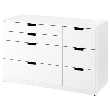NORDLI Комод с 7 ящиками - белый 120x76 см