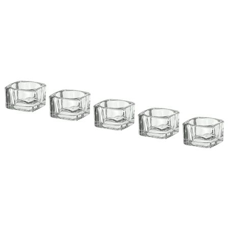 Подсвечник для греющей свечи, прозрачное стекло, 5x5 см IKEA GLASIG ГЛАСИГ 002.591.41