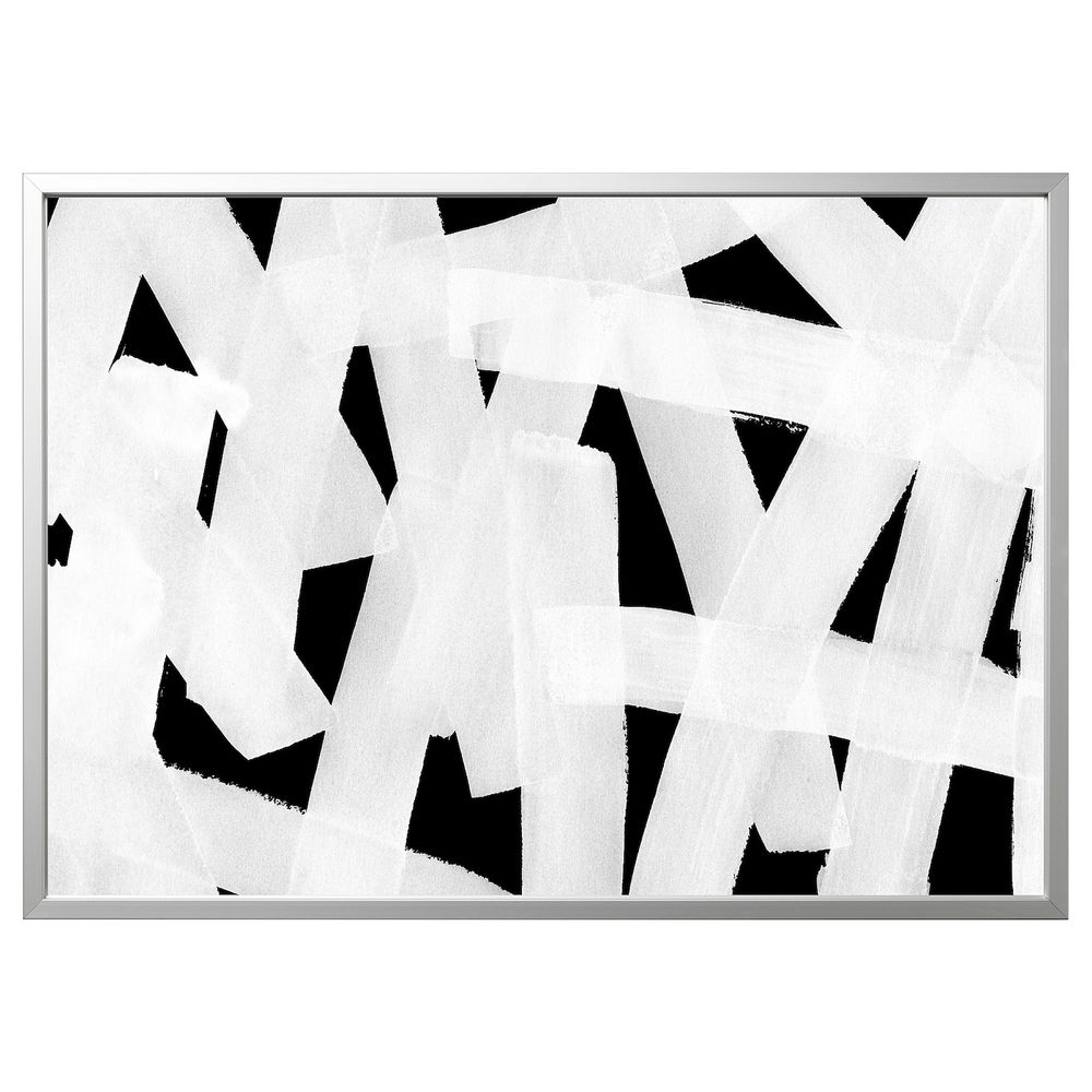 Картина с рамой, Мазки/цвет алюминия 140x100 см IKEA БЬЁРКСТА 592.984.09 - схема-чертеж с размерами