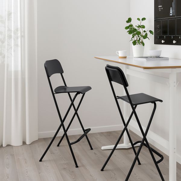 Стул барный, складной, черный/черный 74 см IKEA FRANKLIN ФРАНКЛИН 804.067.94 - фото 2