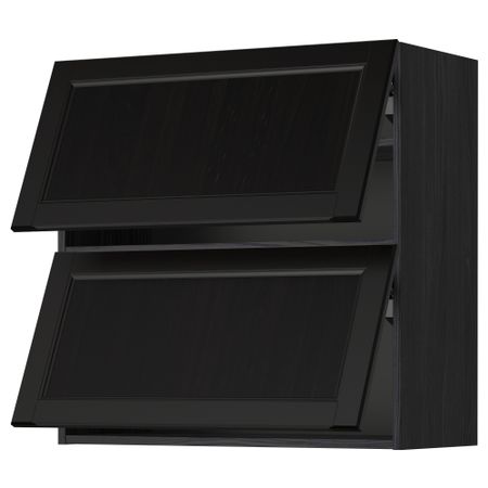 Навесной шкаф, 2 дверцы, горизонтальный МЕТОД, черный, Лаксарби черно-коричневый