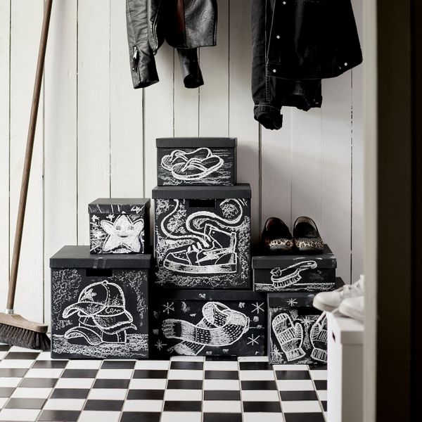 Коробка с крышкой, черный 18x25x15 см IKEA TJENA ТЬЕНА 103.954.78 - фото 7