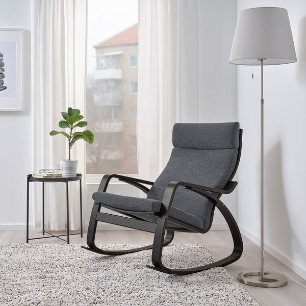 Кресло-качалка, черно-коричневый/Хили темно-серый IKEA POÄNG ПОЭНГ 293.987.78 - фото 2