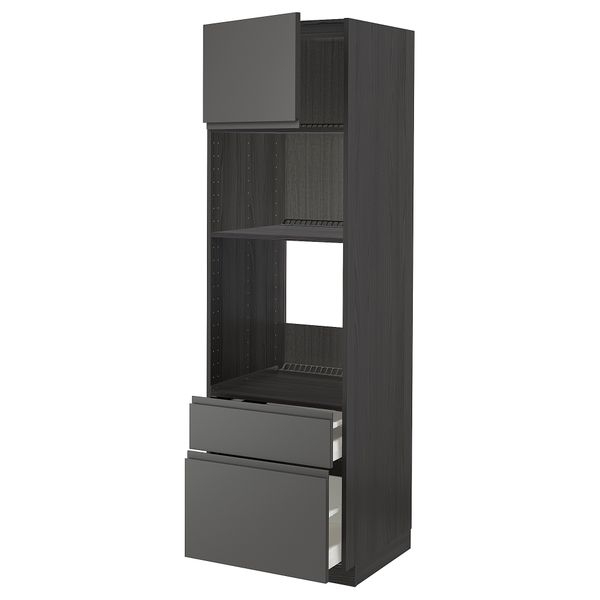 Высокий шкаф для духовки, СВЧ, дверца, 2 ящика, 60x60x200 cm IKEA METOD МЕТОД, MAXIMERA МАКСИМЕРА 294.553.06 - фото 2