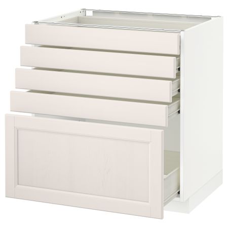 Напольный шкаф с 5 ящиками МЕТОД / ФОРВАРА, белый, Лаксарби белый