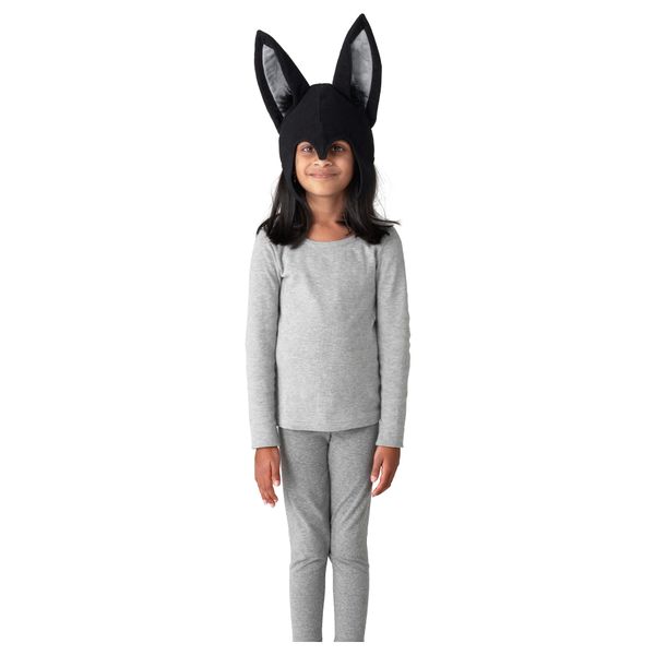 Шапка с ушами летучей мыши ЛАТТО, черный - схема-чертеж с размерами