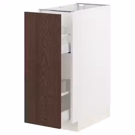 METOD / MAXIMERA Напольный шкаф/выдвижн внутр элем - белый/Sinarp коричневый 30x60 см