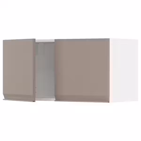 METOD Навесной шкаф с 2 дверцами - белый/Upplöv матовый темно-бежевый 80x40 см - фото 1