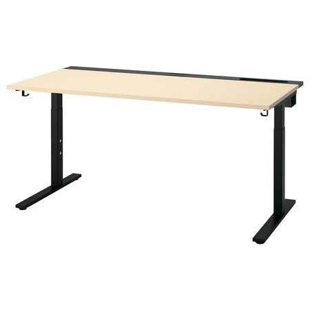 MITTZON Письменный стол - березовый шпон/чёрный 160x80 см