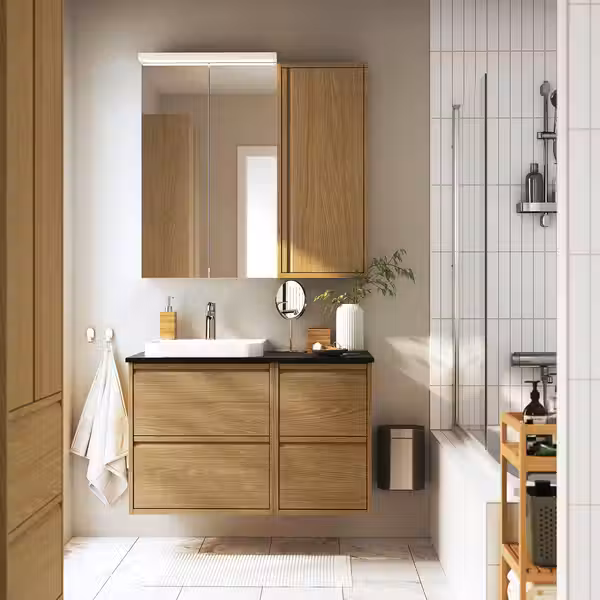 ÄNGSJÖN ЭНГШЁН / BACKSJÖN БАККШЁН Шкаф п-раковину/раковина/смеситель - фото 2