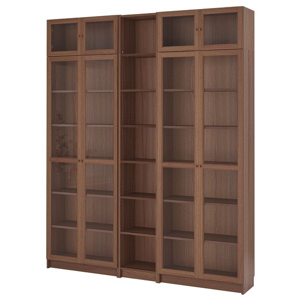 Стеллаж, 200x30x237 см, коричневый ясеневый шпон IKEA BILLY БИЛЛИ, OXBERG ОКСБЕРГ 491.558.54 - фото 1