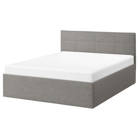 Кровать с подъемным механизмом, 140x200 см, серый IKEA SKARVLO 705.560.86