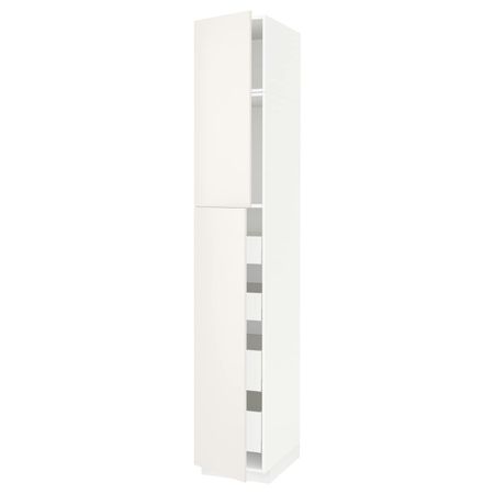Высокий шкаф/2дверцы/4ящика, белый/Веддинге белый 40x60x240 см IKEA METOD МЕТОД / MAXIMERA МАКСИМЕРА 094.452.62