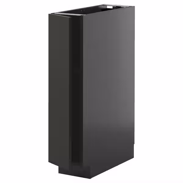 METOD Напольный шкаф с полками - черно-серый/Nickebo матовый антрацит 20x60 см - схема-чертеж с размерами