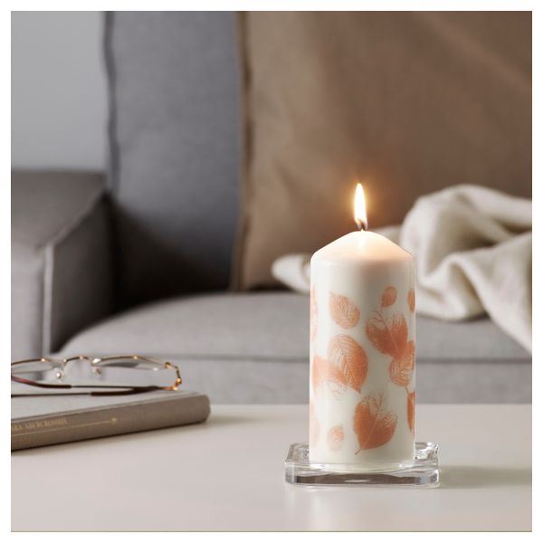 Неароматическая свеча формовая ФЕНОМЕН, лист, естественный (15 см) - схема-чертеж с размерами