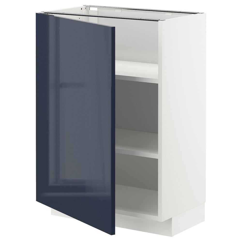 Напольный шкаф с полками, белый/Ерста черно-синий 60x37 см IKEA METOD МЕТОД 292.755.41 - схема-чертеж с размерами