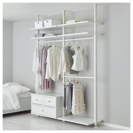 2 секции ЭЛВАРЛИ, белый (175x51x222-350 см)