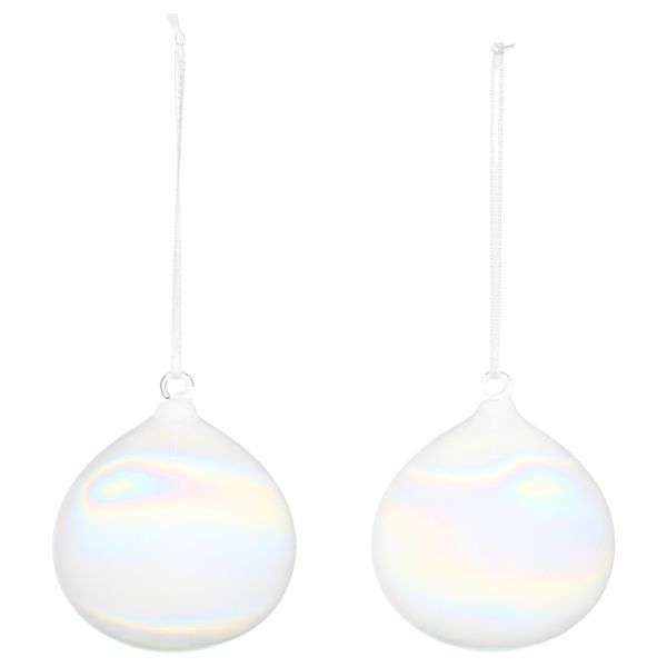 Украшение, шар ВИНТЕР 2015, стекло, белый (8 см) - схема-чертеж с размерами