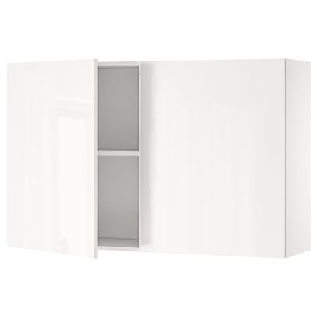 Навесной шкаф с дверями, глянцевый белый, 120x75 см IKEA KNOXHULT КНОКСХУЛЬТ 103.268.09