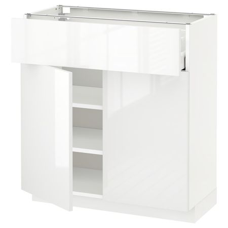 METOD / MAXIMERA Напольный шкаф с ящиком/2дверцами - белый/Ringhult белый 80x37 см