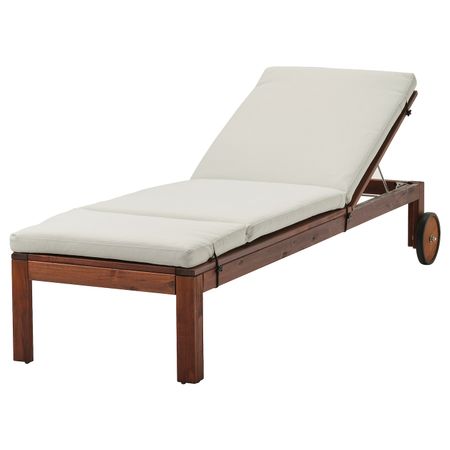 Шезлонг, коричневая морилка/ФРЁСЁН/ДУВХОЛЬМЕН бежевый IKEA ÄPPLARÖ ЭПЛАРО 794.440.23