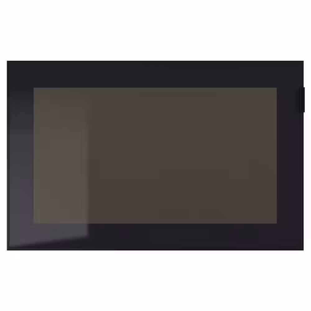 GLASSVIK Стеклянная дверь - чёрный/дымчатое стекло 60x38 см - фото 1
