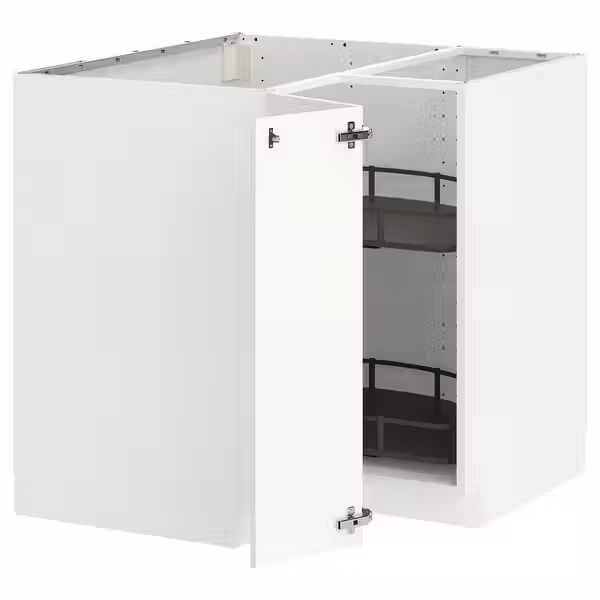METOD Угловой напольн шкаф с вращающ секц - белый/Stensund белый 88x88 см - фото 1