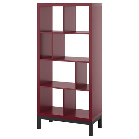 KALLAX Стеллаж с основанием - коричнево-красный/чёрный 77x39x164 см