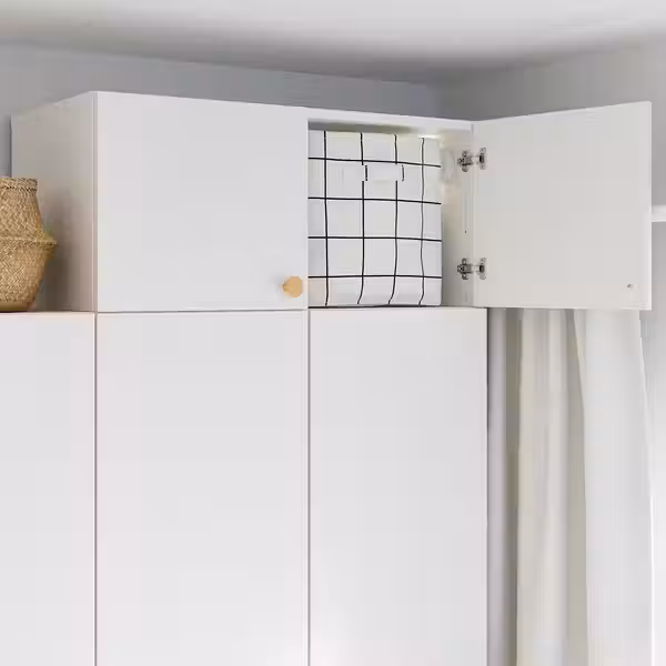 LASTARE ЛАСТАРЕ Верхняя полка с дверцей - белый 80x42x36 см - схема-чертеж с размерами