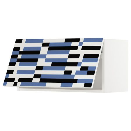 Горизонтальный навесной шкаф, белый, Иттербин с печатным рисунком 80x40 см IKEA МЕТОД 492.870.72