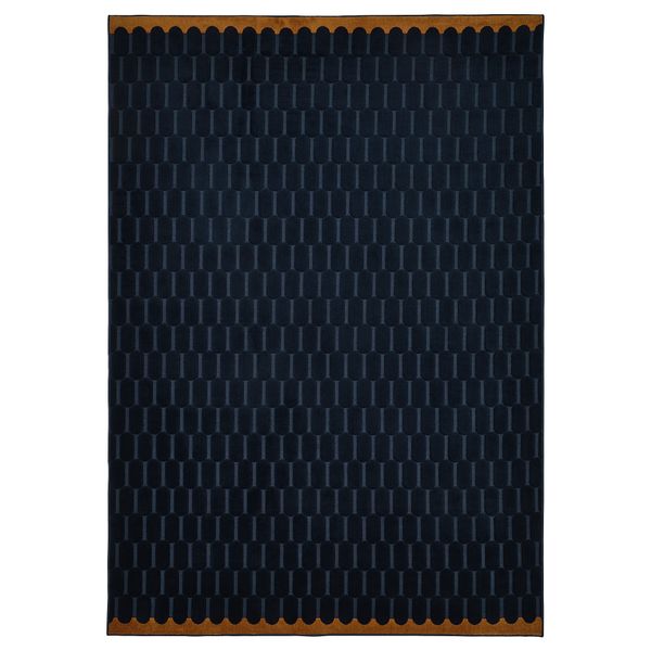 Ковер, короткий ворс, темно-синий, желто-коричневый, 170x240 см IKEA NÖVLING 205.329.84 - фото 1