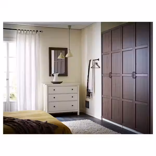 HEMNES Комод с 3 ящиками - белая морилка 108x96 см - фото 6