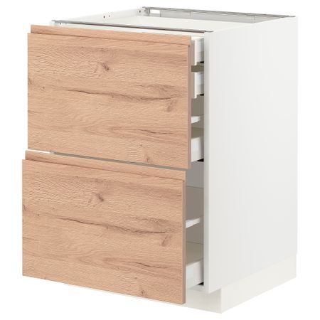 Напольный шкаф 2фасада,2низ, 1 средний, 1 встроенный ящик, 60x60 cm IKEA METOD МЕТОД, MAXIMERA МАКСИМЕРА 894.028.57