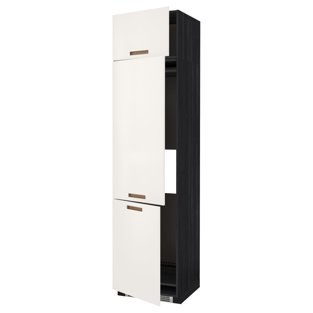 Высокий шкаф для холодильника или морозильника, с 3 дверями МЕТОД, черный, Мэрста белый - схема-чертеж с размерами