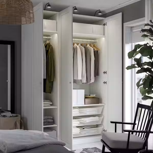 PAX / GULLABERG Гардероб, комбинация - белый/белый 150x60x236 см - фото 3