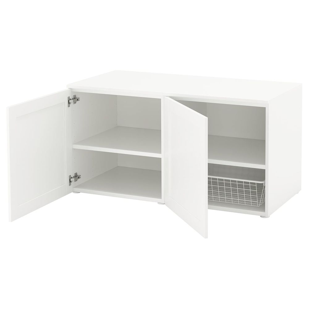 Скамья с ящиком, белый/Саннидаль белый 120x57x63 см IKEA OPPHUS ОПХУС 492.520.77 - фото 1
