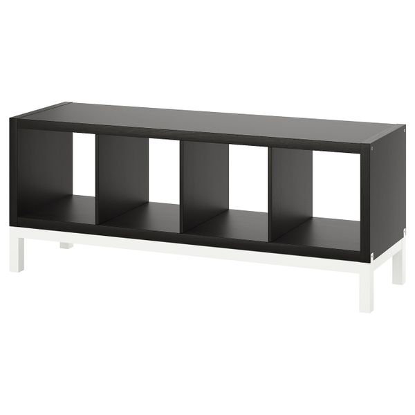Стеллаж с основанием, черно-коричневый/белый 147x59 см IKEA KALLAX КАЛЛАКС 194.439.79 - фото 1