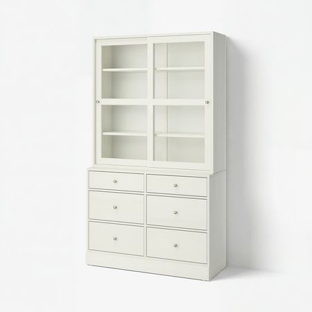HAVSTA Комбинация для хранения с сткл двр - белый 121x47x212 см