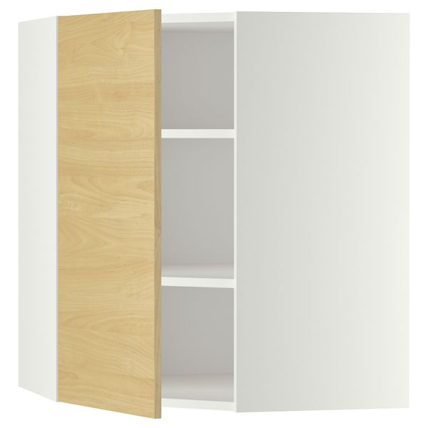 Угловой навесной шкаф с полками МЕТОД, белый, Тингсрид береза - схема-чертеж с размерами