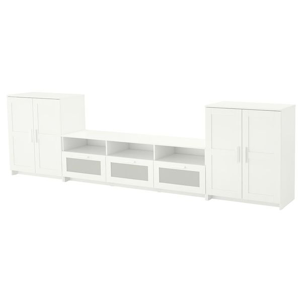 BRIMNES Шкаф для ТВ, комбинация - белый 336x41x95 см - фото 1