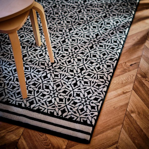 Ковер, короткий ворс, черный-белый 170x240 см IKEA HEMBJUDEN ХЕМБЬЮДЕН 405.120.27 - схема-чертеж с размерами