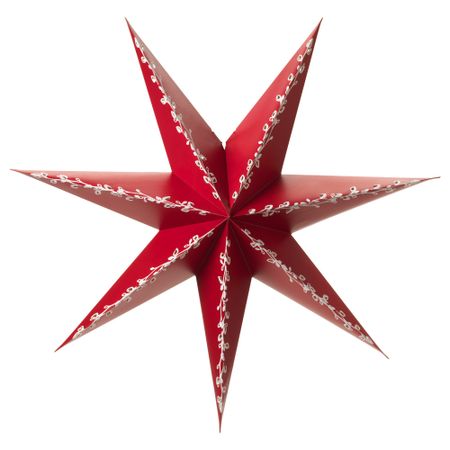 Абажур СТРОЛА, звезда красный, белый (70 см)